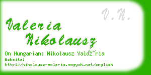 valeria nikolausz business card